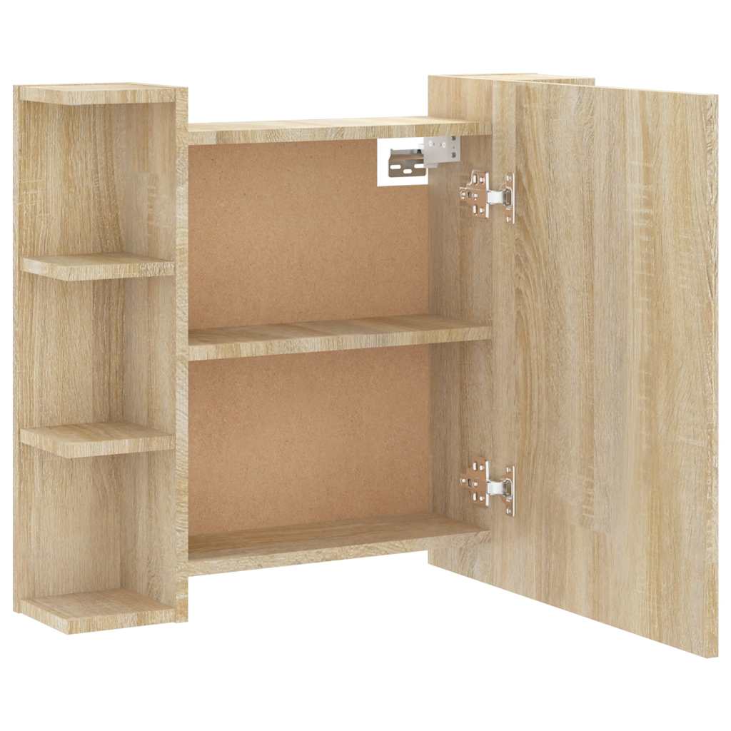 Spoguļskapītis ar LED apgaismojumu, ozola, 70x16,5x60cm