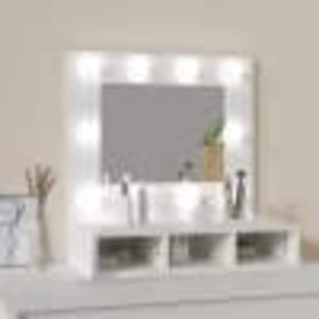 Spoguļskapītis ar LED apgaismojumu, balts, 60x31,5x62 cm