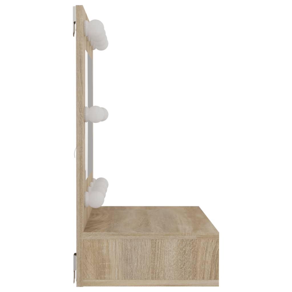 Veidrodinė spintelė su LED apšvietimu, ąžuolo, 60x31,5x62cm