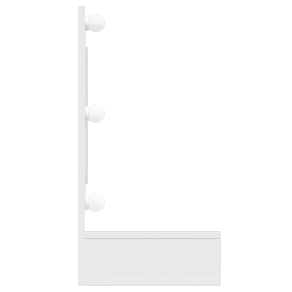 LED mirror cabinet, white, 90x31.5x62cm, high gloss