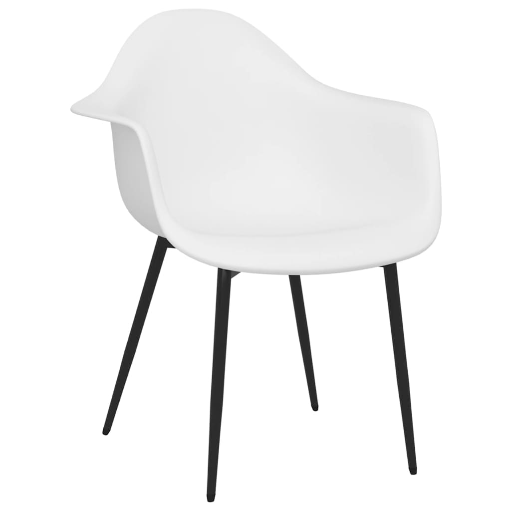 Dining chairs, 4 pcs, white, PP
