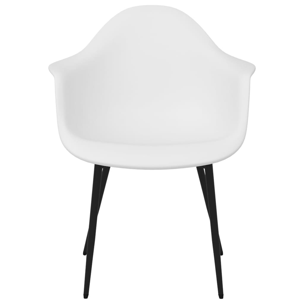Dining chairs, 4 pcs, white, PP