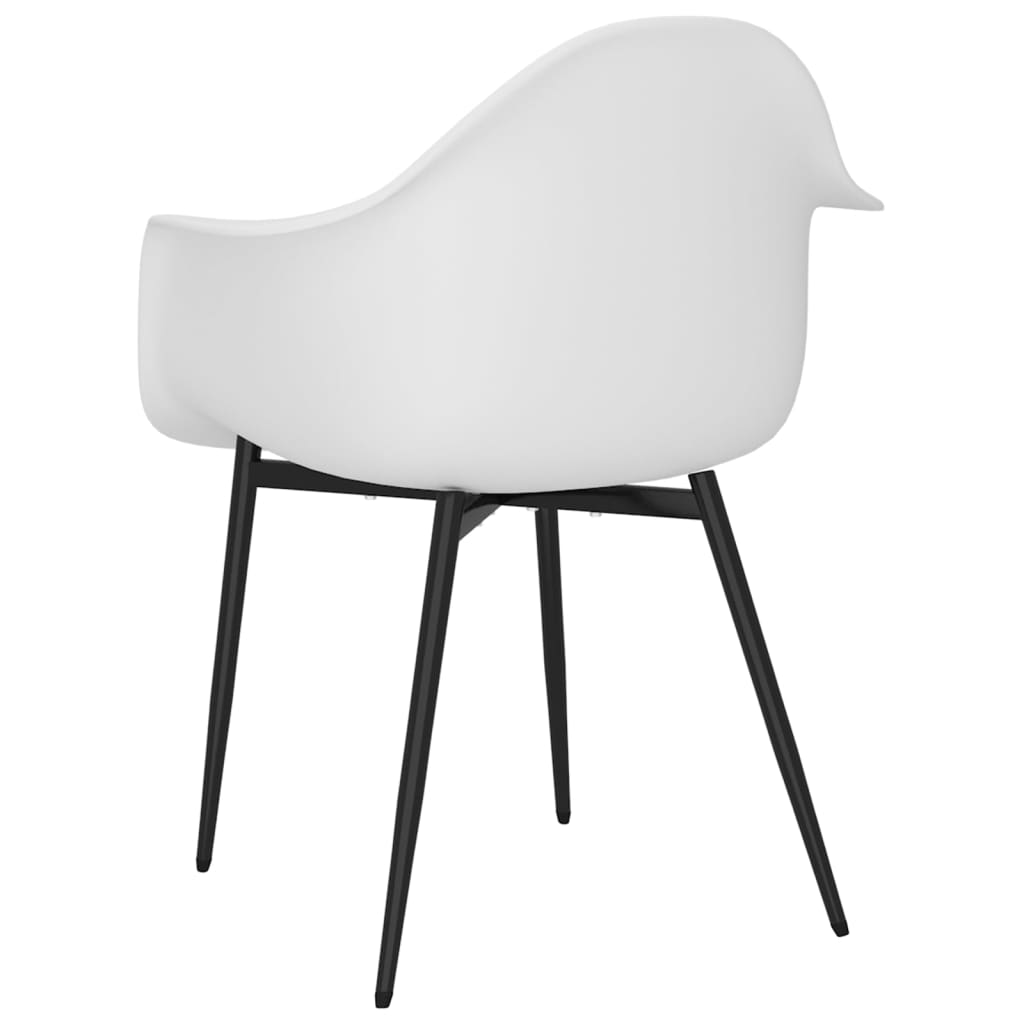 Dining chairs, 4 pcs, white, PP
