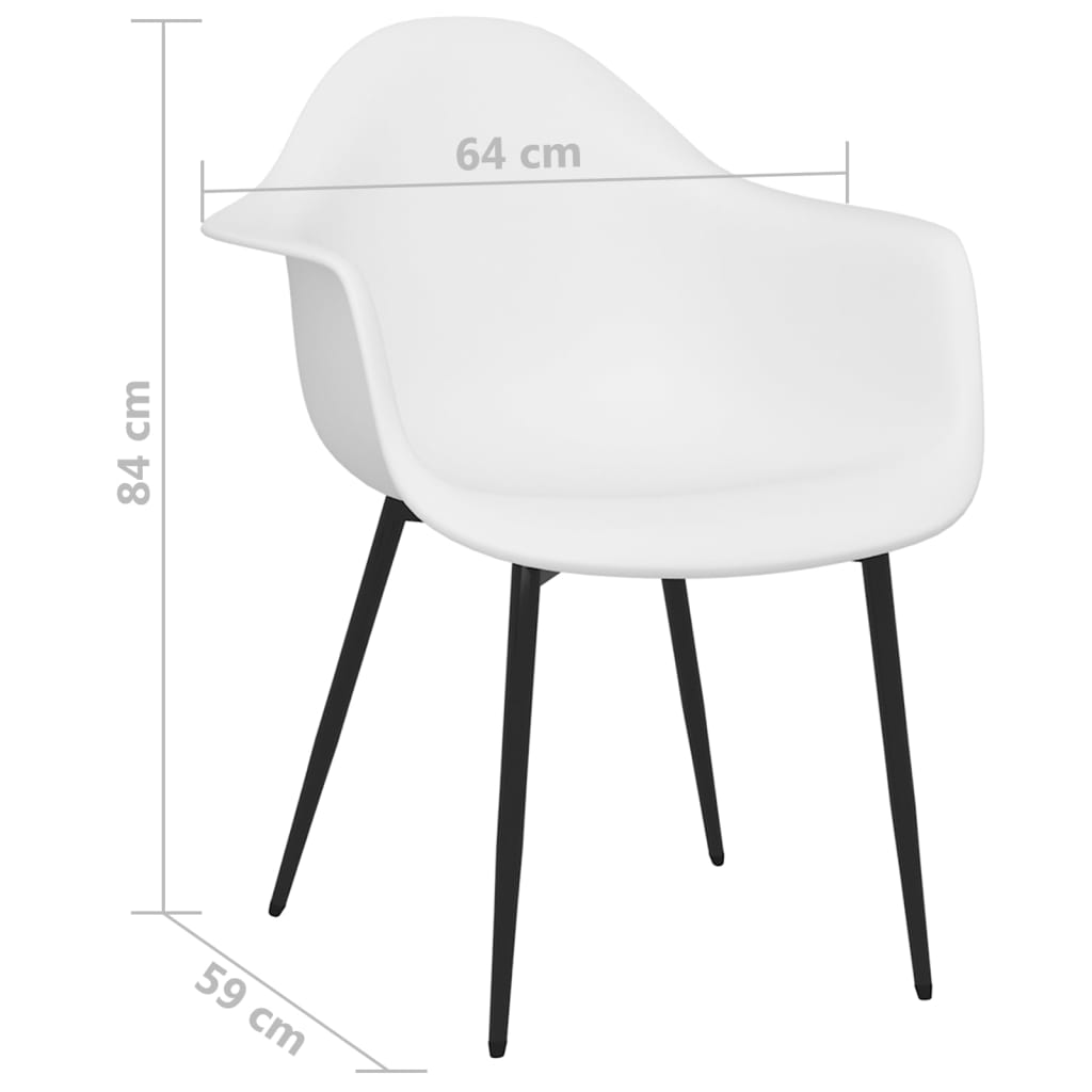 Dining chairs, 4 pcs, white, PP