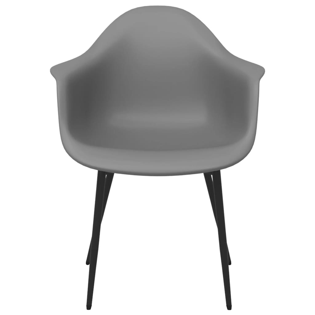 Dining chairs, 4 pcs, grey, PP