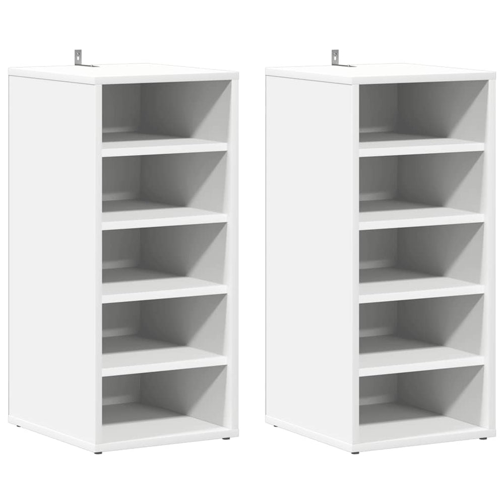 Spintelės batams, 2vnt., baltos, 31,5x35x70cm, apdirbta mediena