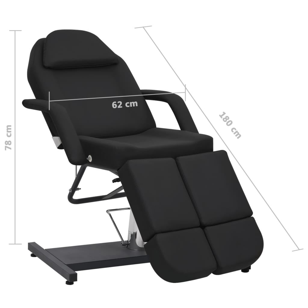 Cosmetic chair, black, 180x62x78cm, artificial leather
