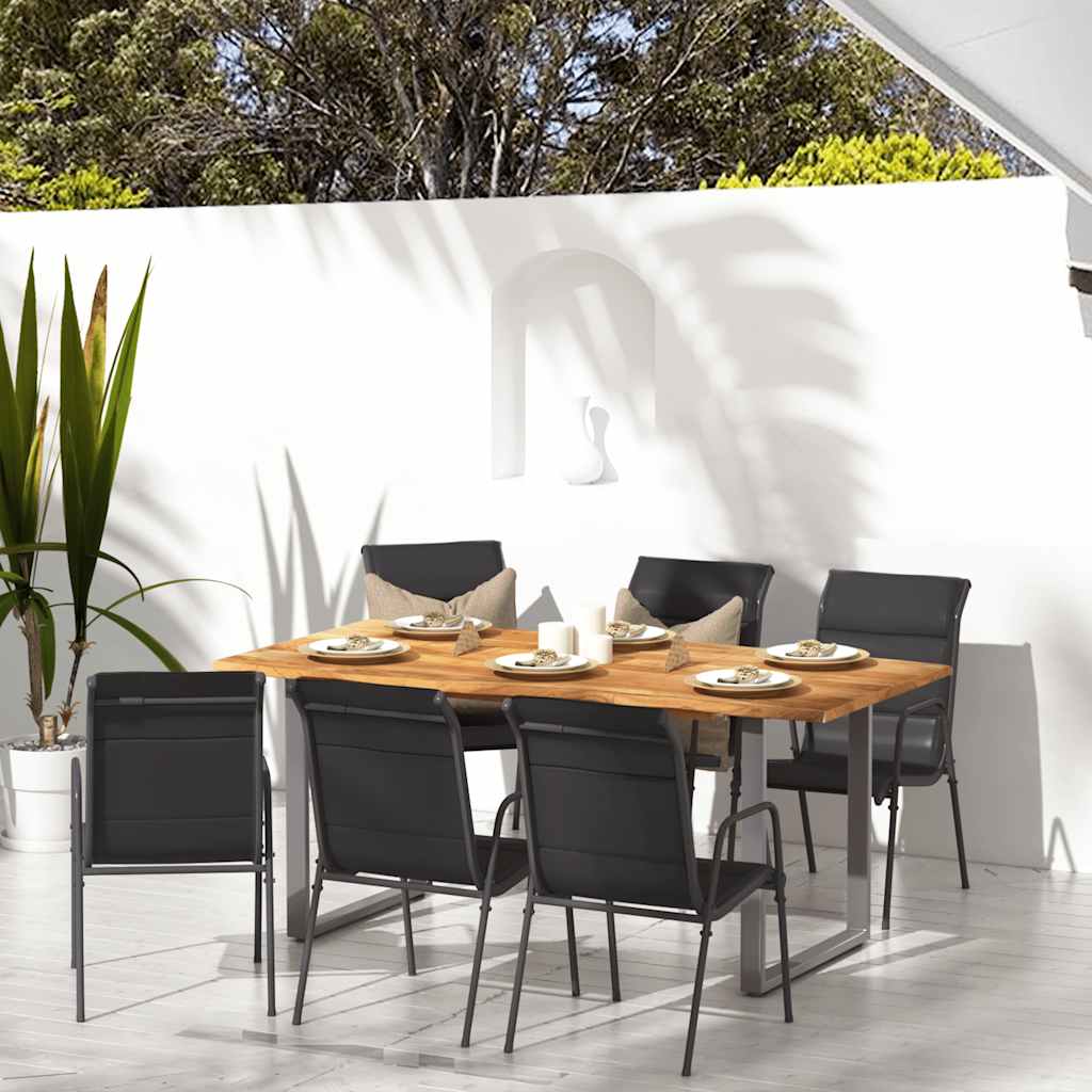 Garden chairs, 6 pcs, black, steel and textilene