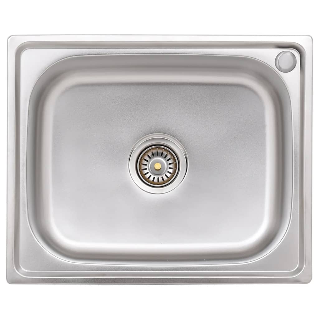 Camping sink, stainless steel, single bowl