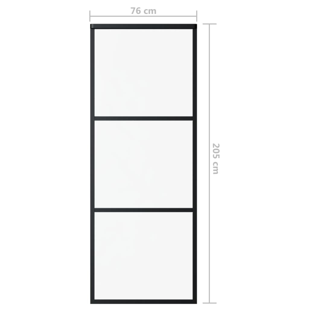 Sliding door with accessory kit, 76x205cm, ESG and aluminium