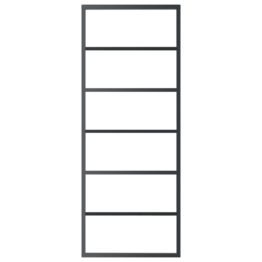 Sliding door with accessory kit, 76x205cm, ESG and aluminium
