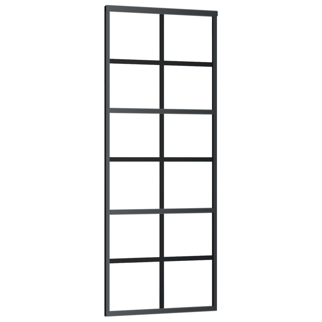 Bīdāmās durvis ar furnitūras komplektu, 76x205cm, ESG un alumīnijs