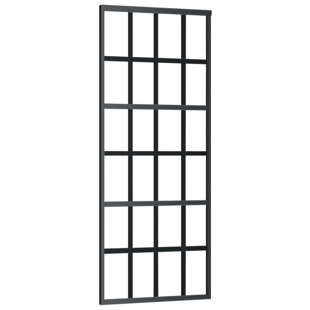 Bīdāmās durvis ar furnitūras komplektu, 76x205cm, ESG un alumīnijs