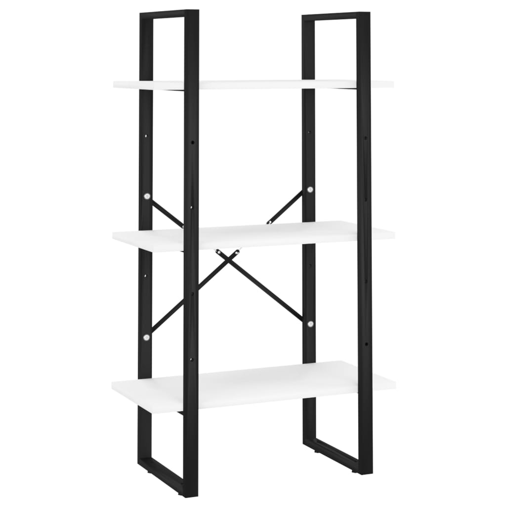Grāmatu plaukts, 5 plaukti, balts, 60x30x175cm, koks