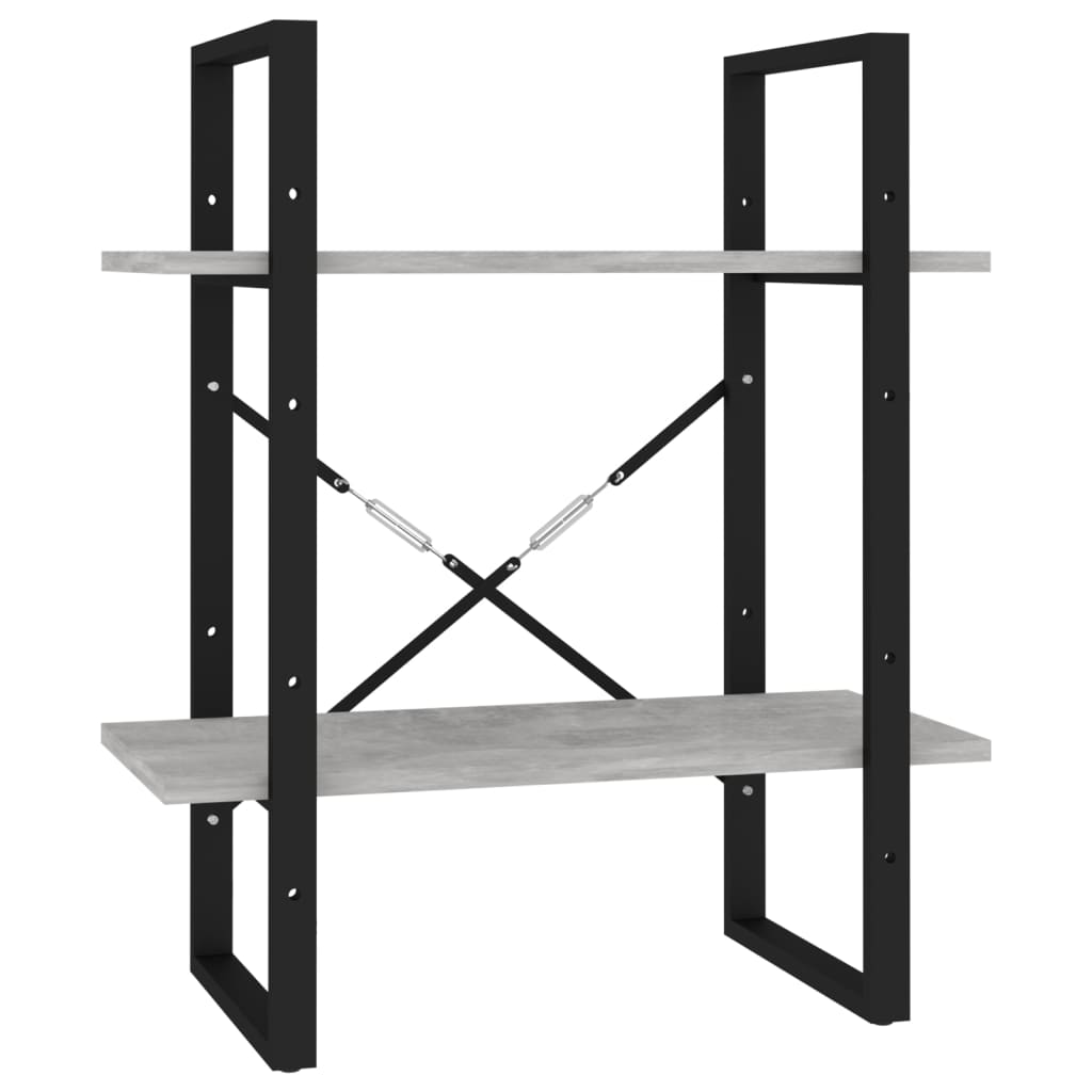 Bookcase, 5 shelves, concrete, 60x30x175cm, wood
