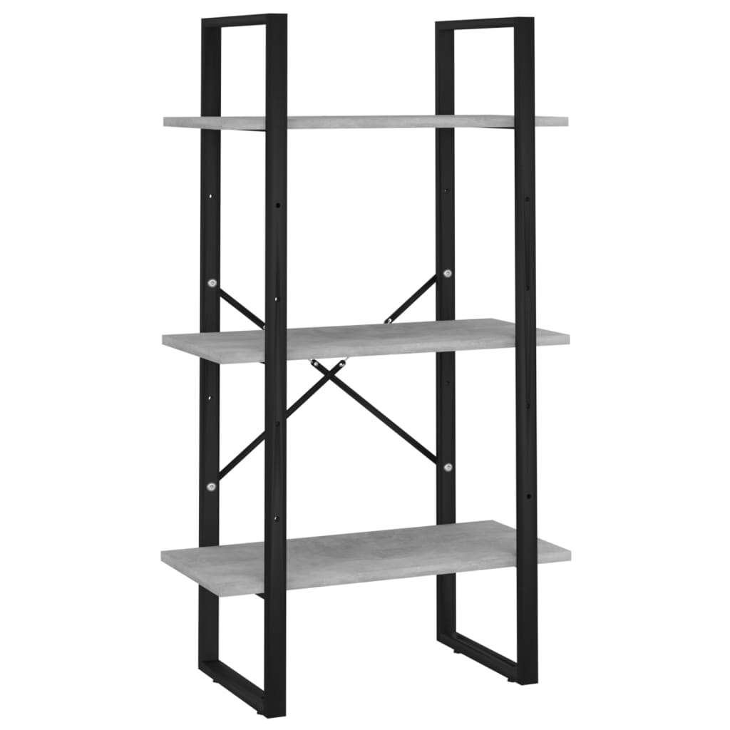 Bookcase, 5 shelves, concrete, 60x30x175cm, wood