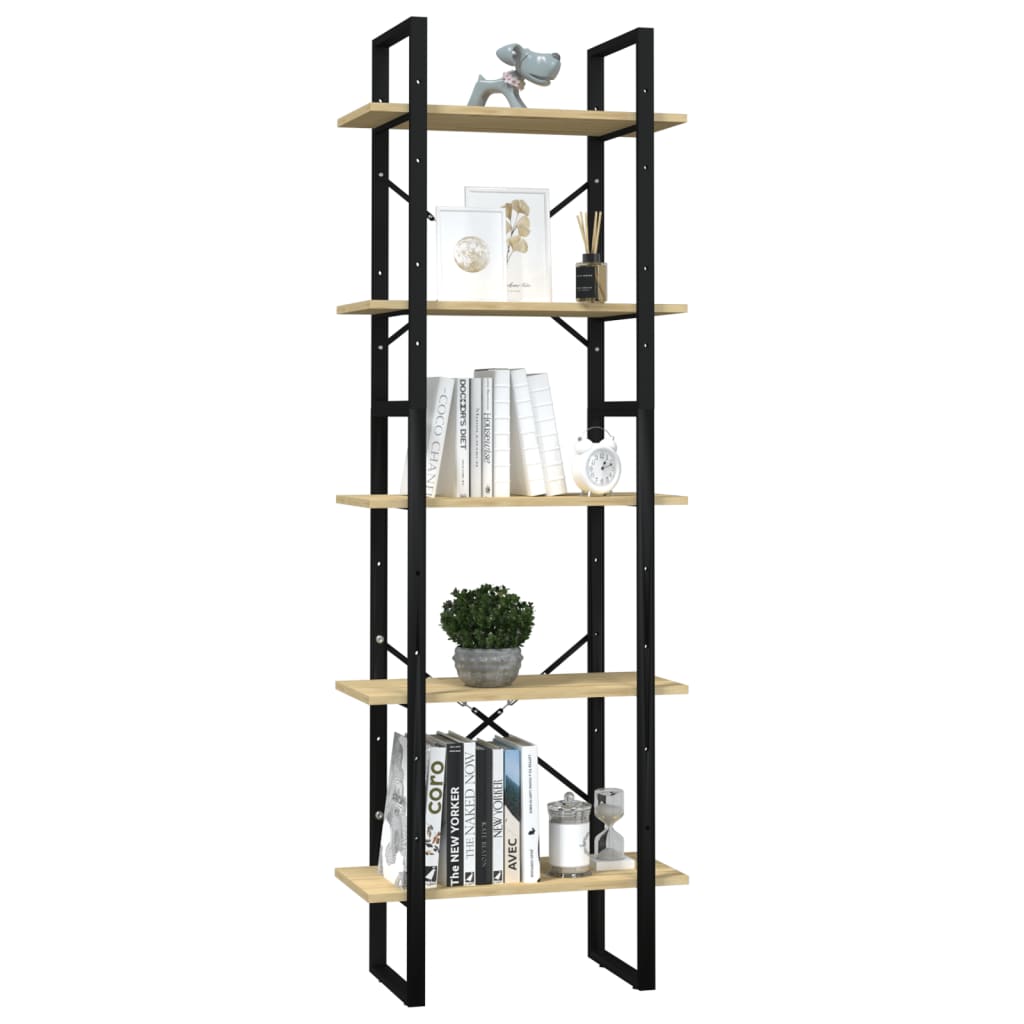 Bookcase, 5 shelves, 60x30x175cm, solid pine