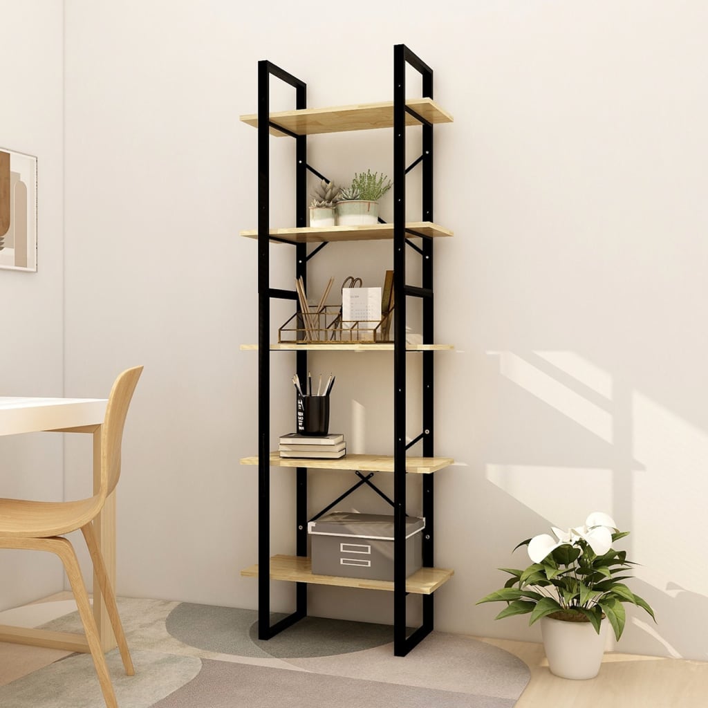 Bookcase, 5 shelves, 60x30x175cm, solid pine