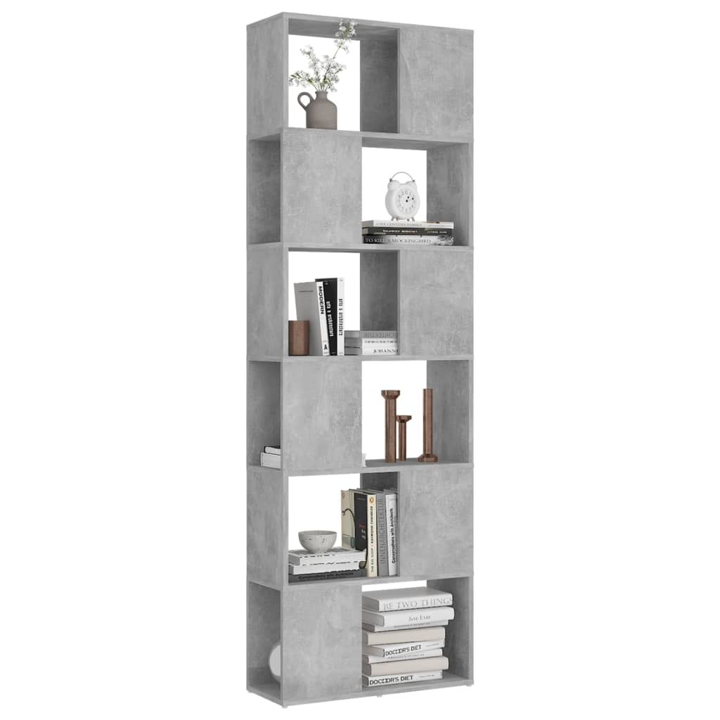 Bookcase/room divider, grey, 60x24x186cm, particleboard