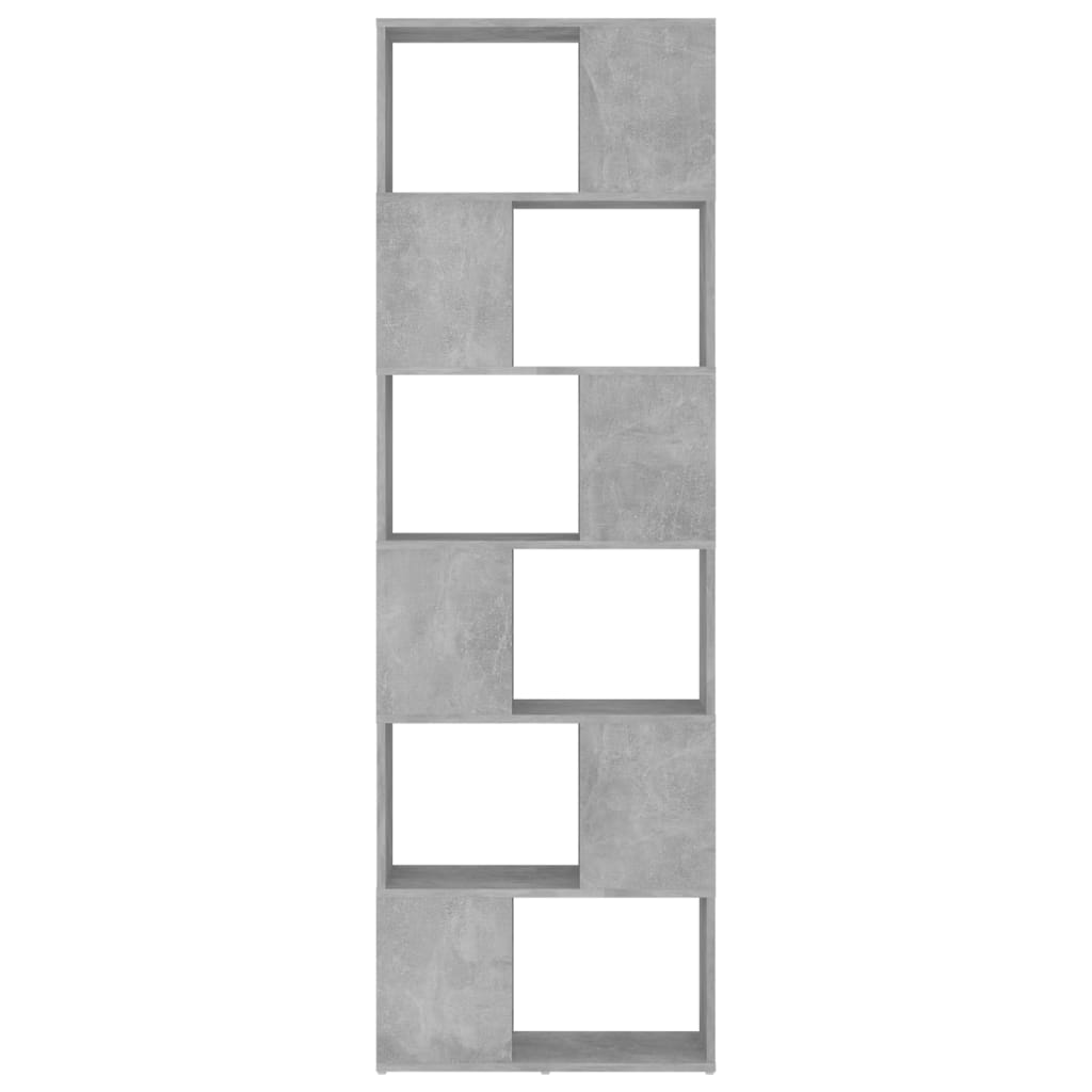 Bookcase/room divider, grey, 60x24x186cm, particleboard