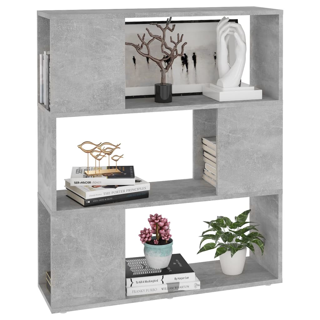 Bookshelf/room divider, gray, 80x24x94cm, particleboard