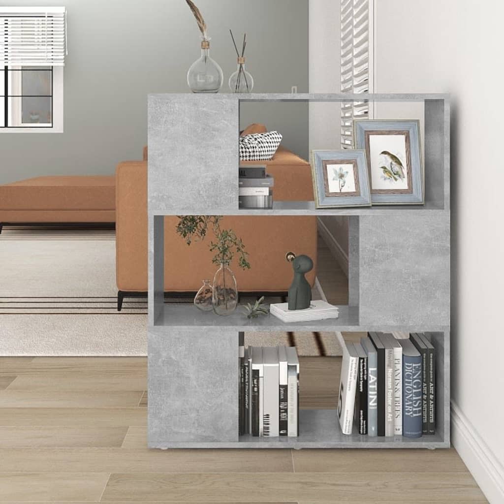 Bookshelf/room divider, gray, 80x24x94cm, particleboard