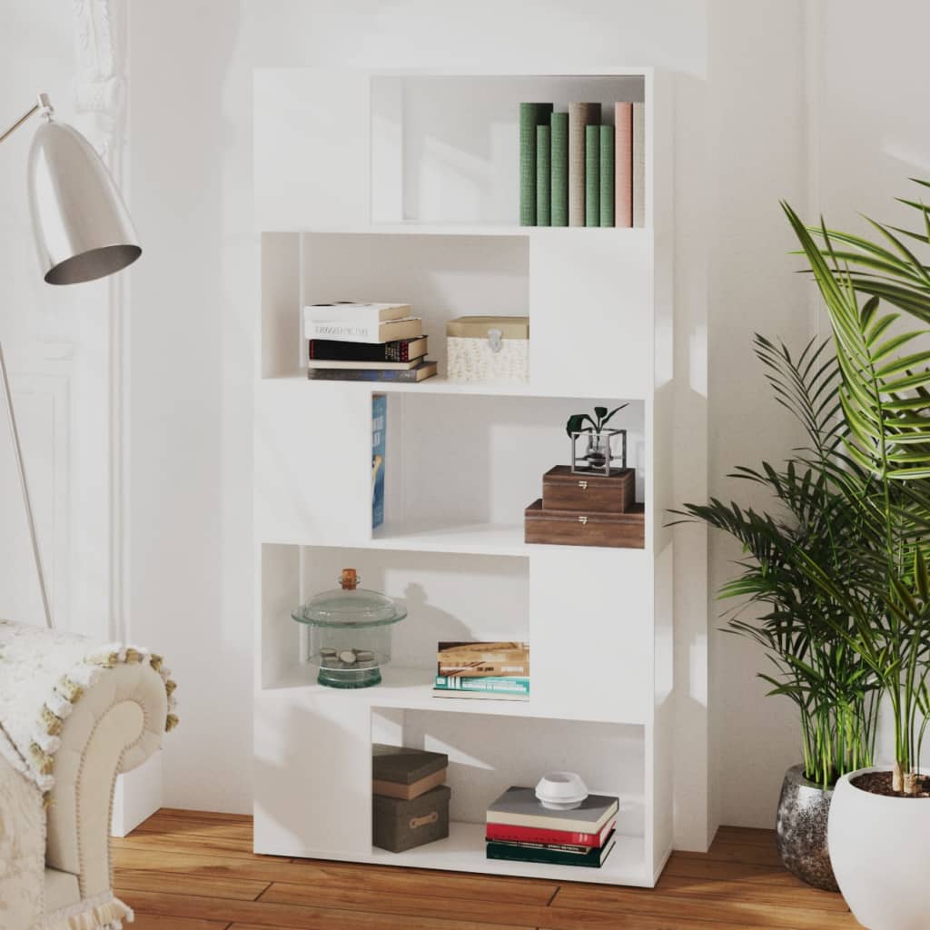 Bookcase/room divider, white, 80x24x155cm, particleboard