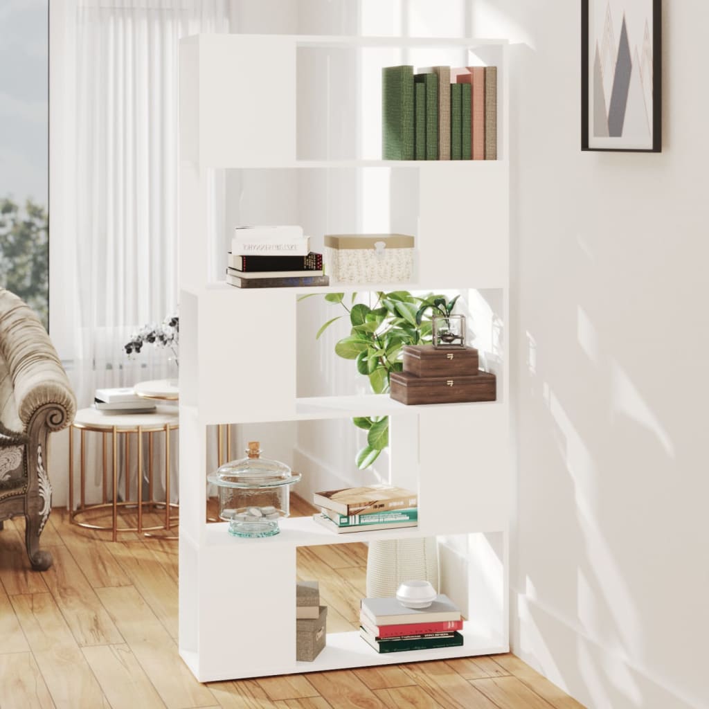 Bookcase/room divider, white, 80x24x155cm, particleboard