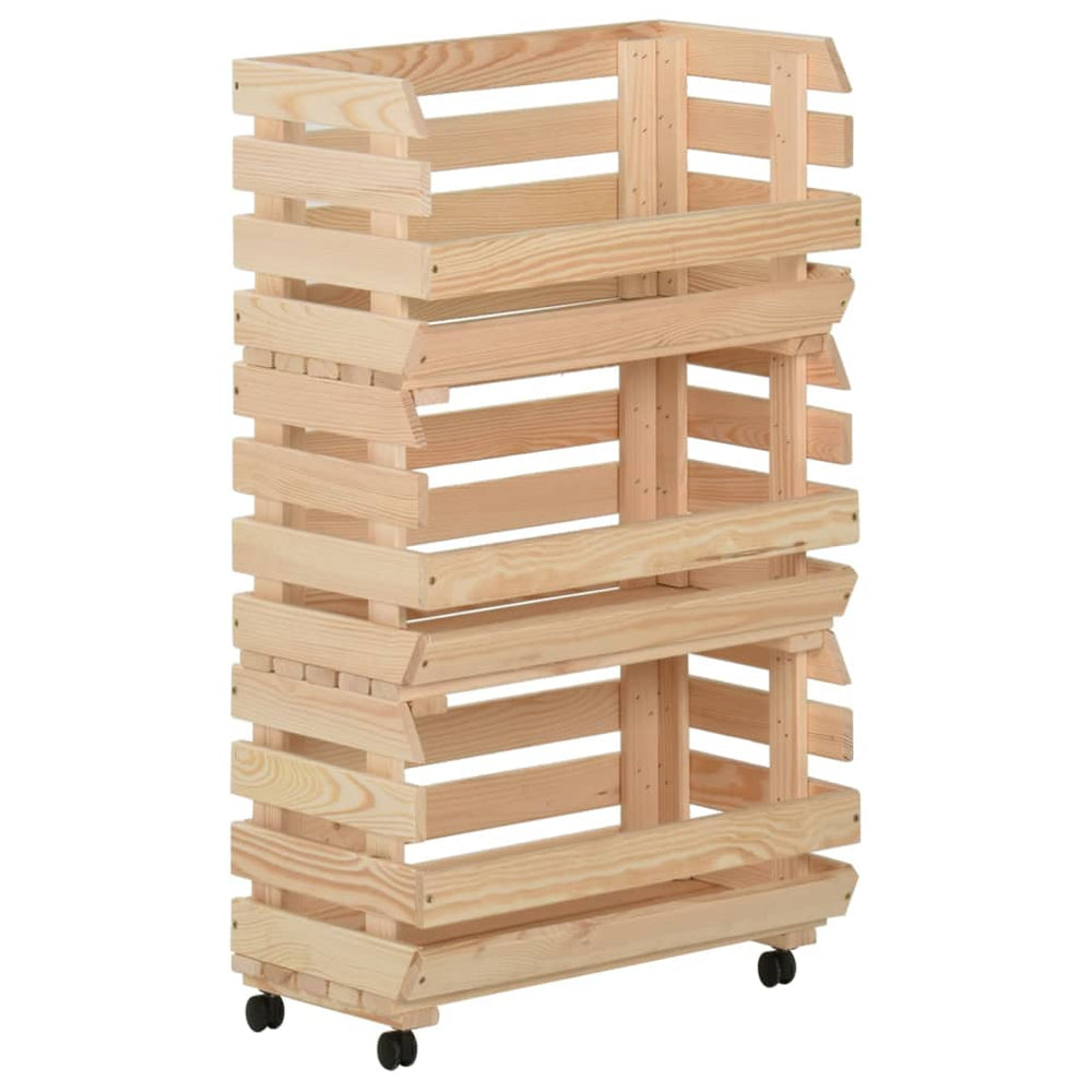 Vegetable cart, 37x30x80cm, solid pine