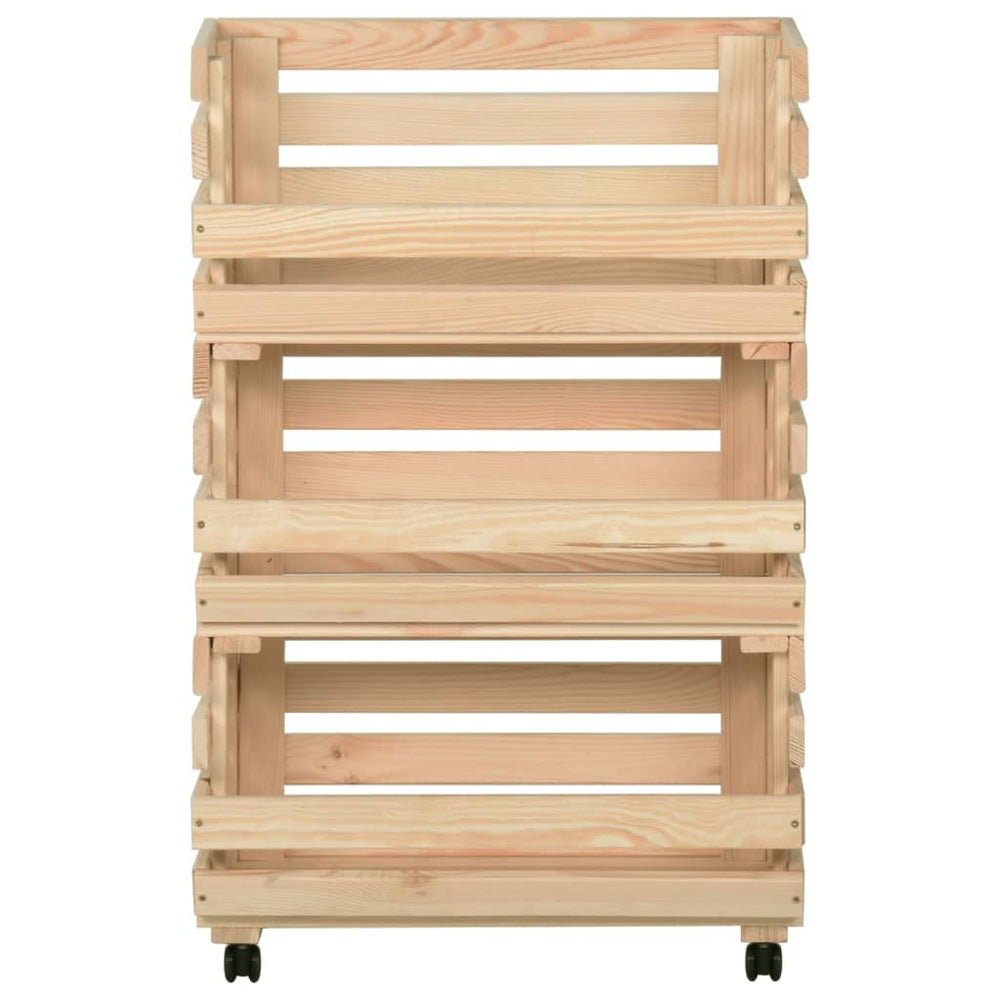 Vegetable cart, 37x30x80cm, solid pine
