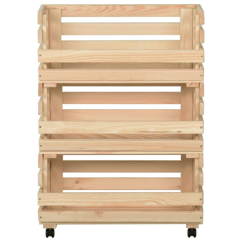 Vegetable trolley, 57x30x80cm, solid pine wood