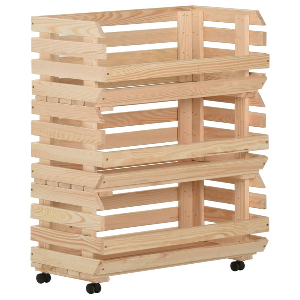 Vegetable trolley, 77x30x80cm, solid pine wood