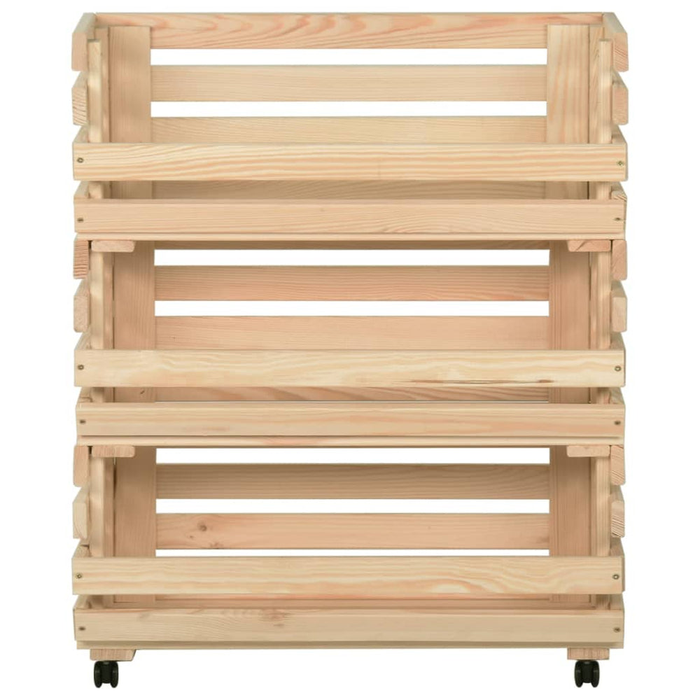 Vegetable trolley, 77x30x80cm, solid pine wood