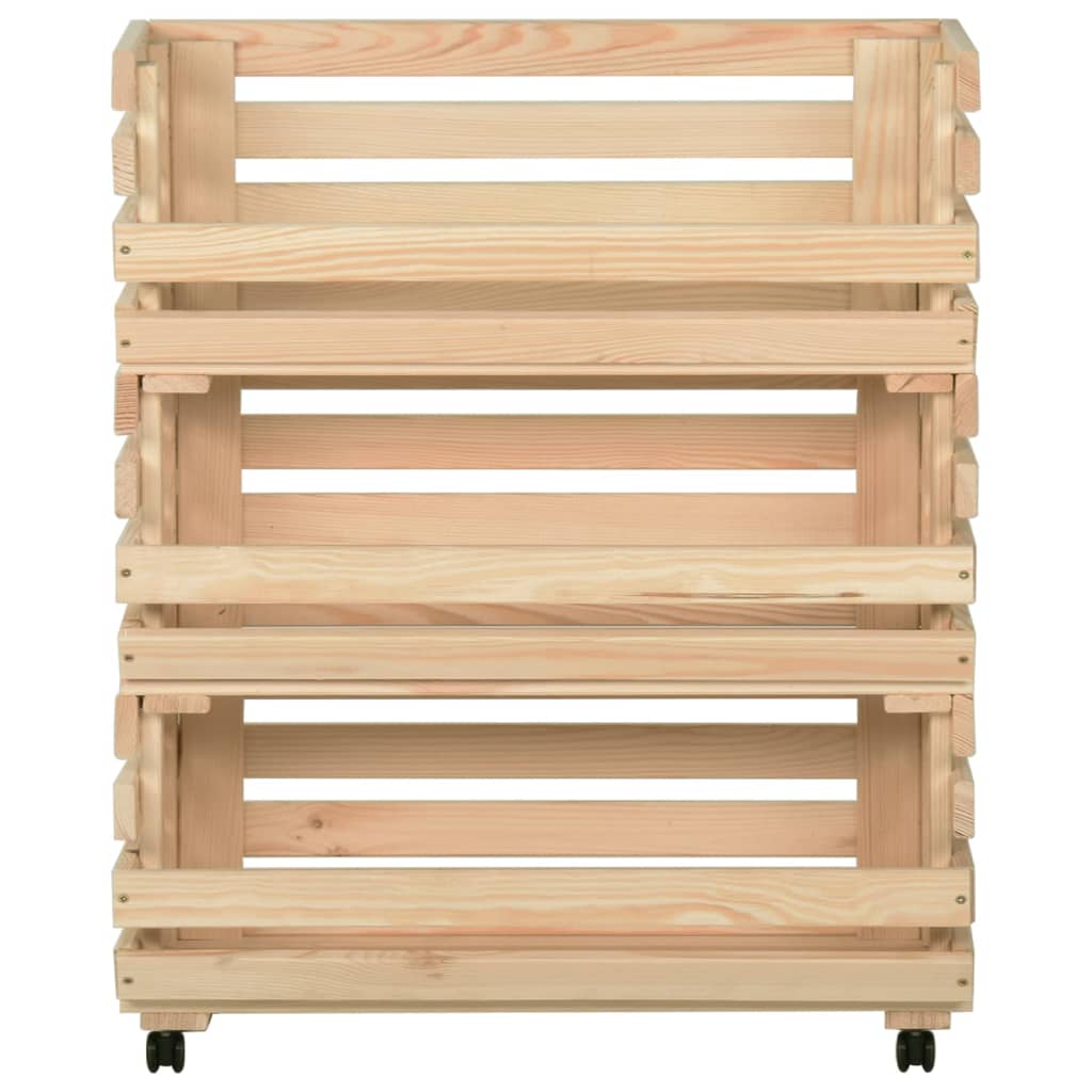 Vegetable trolley, 77x30x80cm, solid pine wood