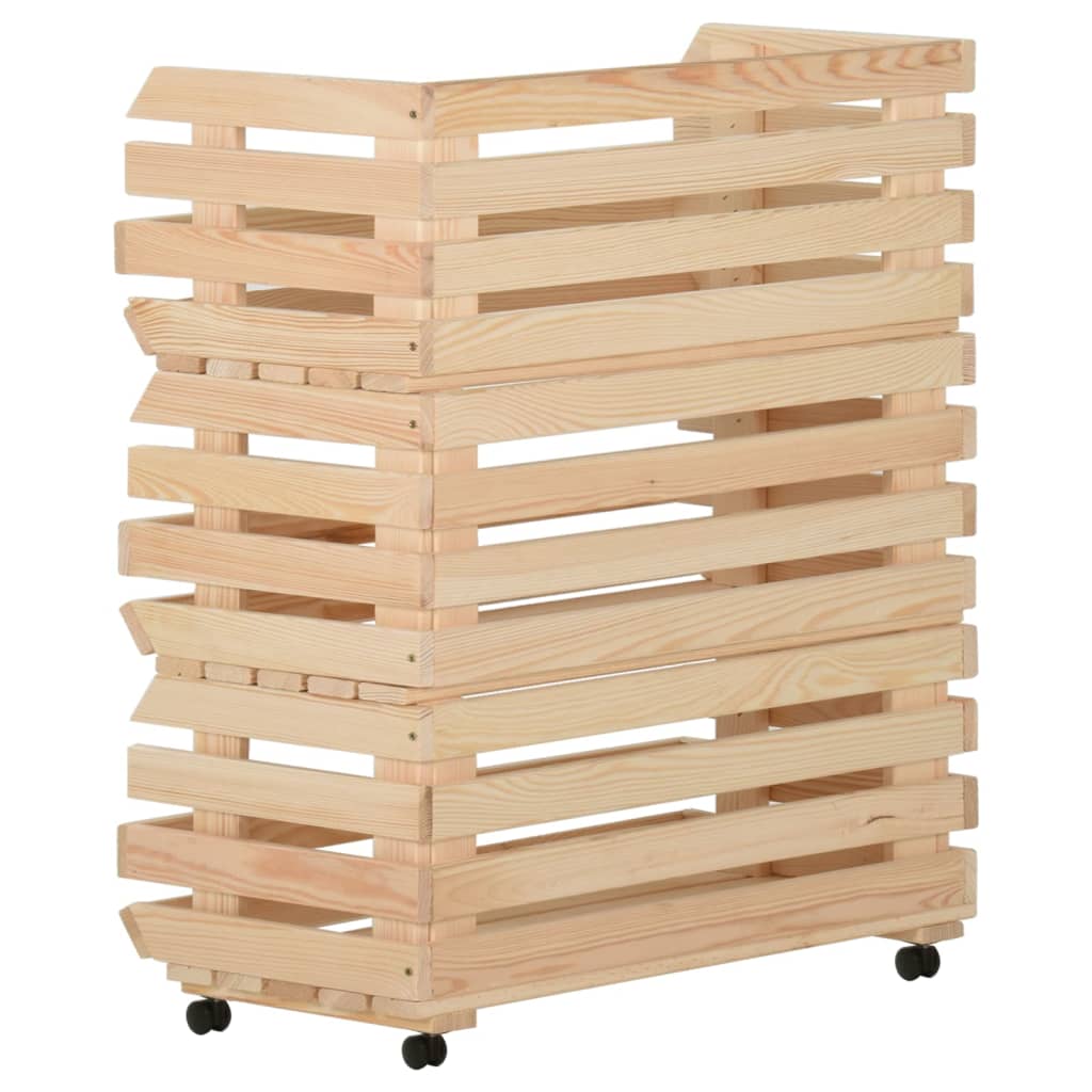 Vegetable trolley, 77x30x80cm, solid pine wood