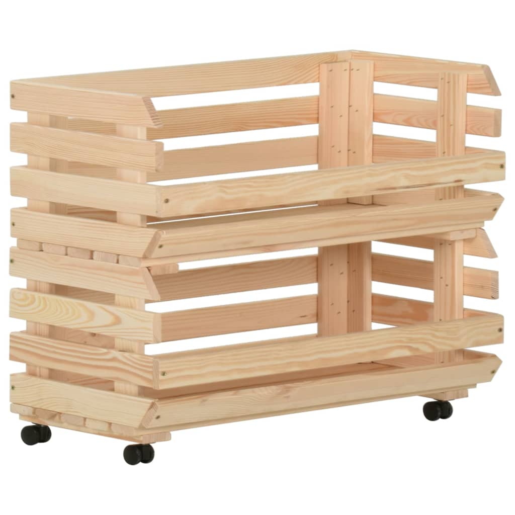 Vegetable trolley, 77x30x80cm, solid pine wood