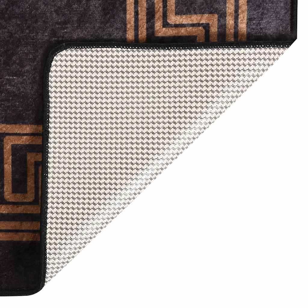 Rug, black and gold, 80x150cm, non-slip