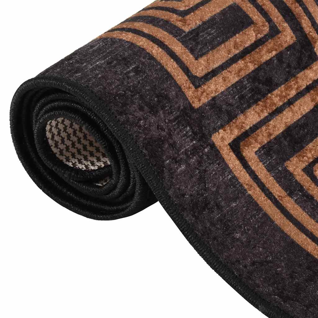 Rug, black and gold, 80x150cm, non-slip