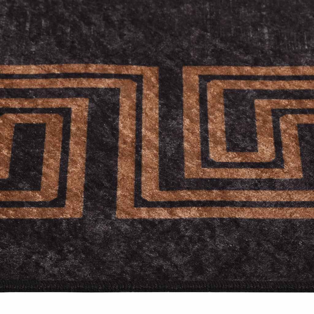 Rug, black and gold, 80x150cm, non-slip