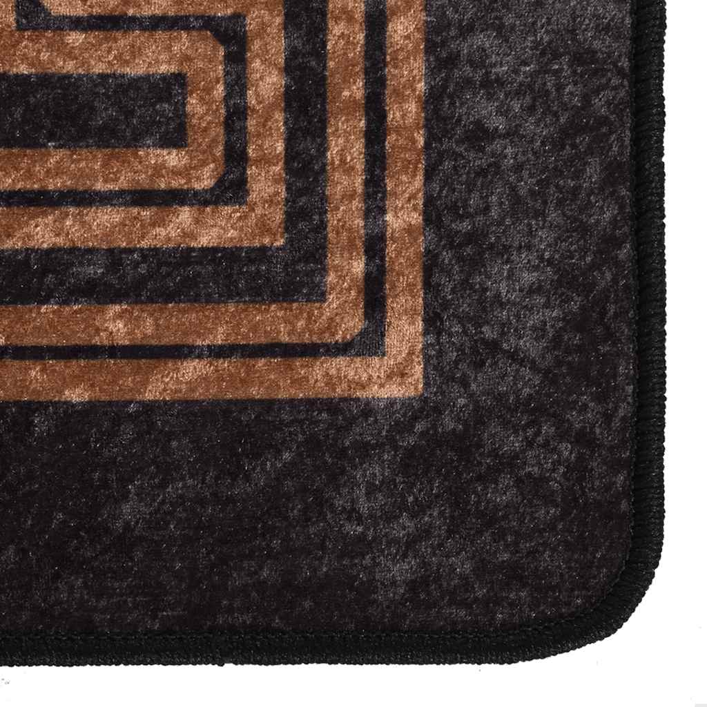 Rug, black and gold, 80x150cm, non-slip
