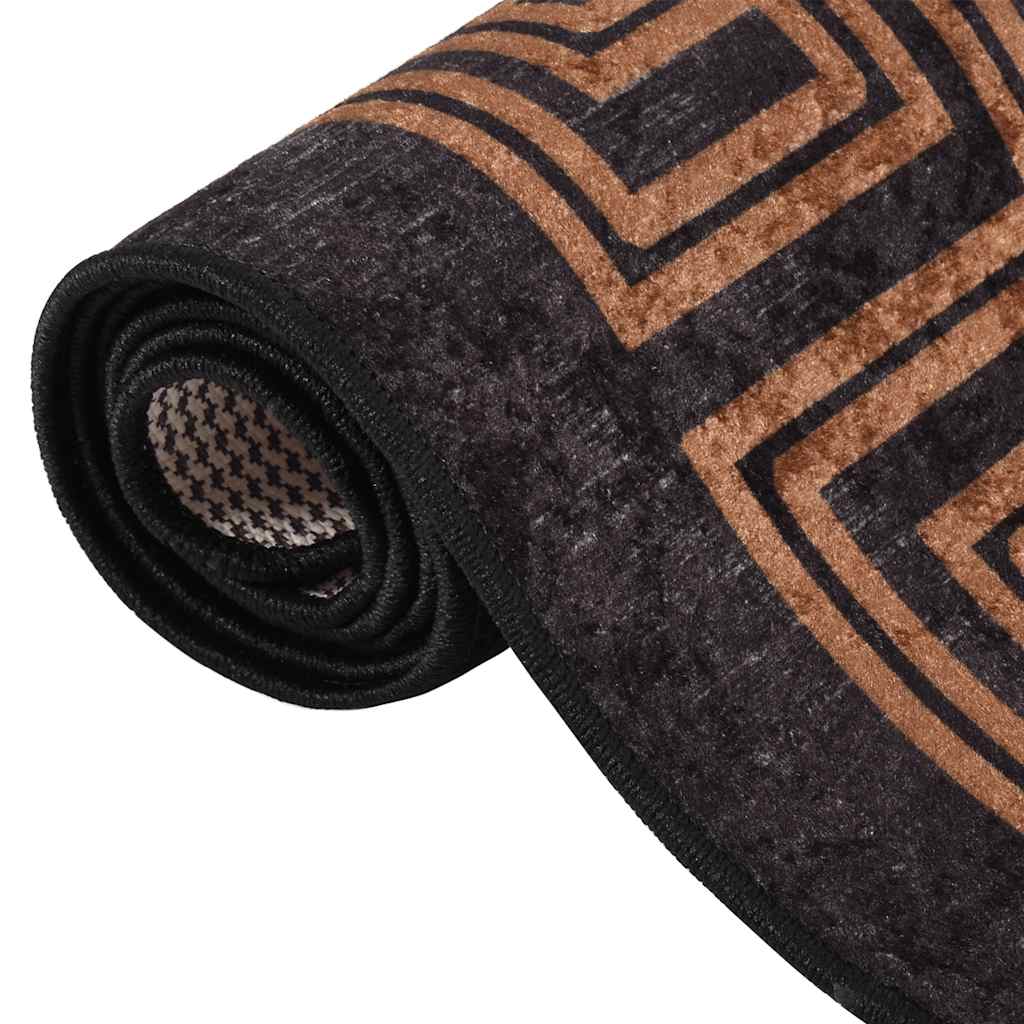 Carpet, black and gold, 190x300cm, non-slip