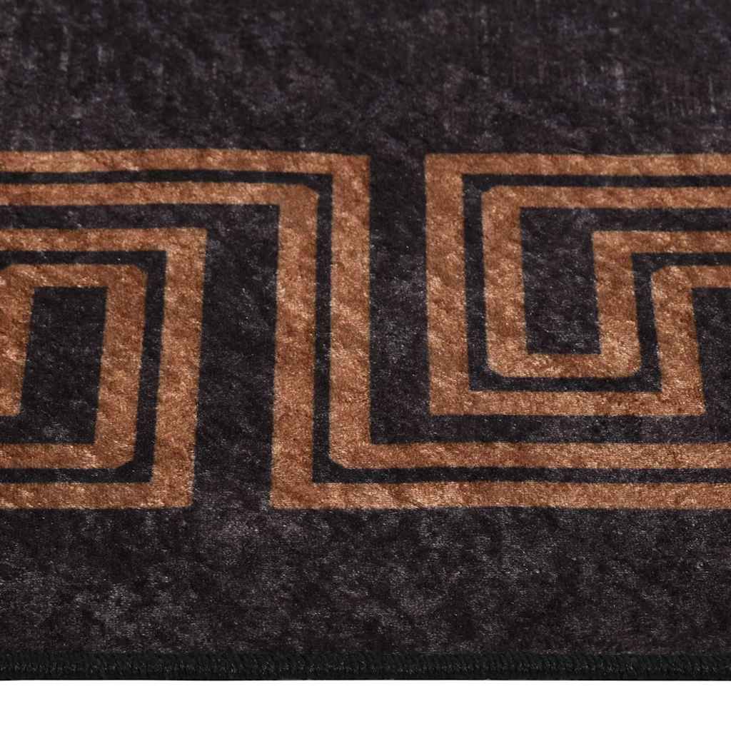 Carpet, black and gold, 190x300cm, non-slip