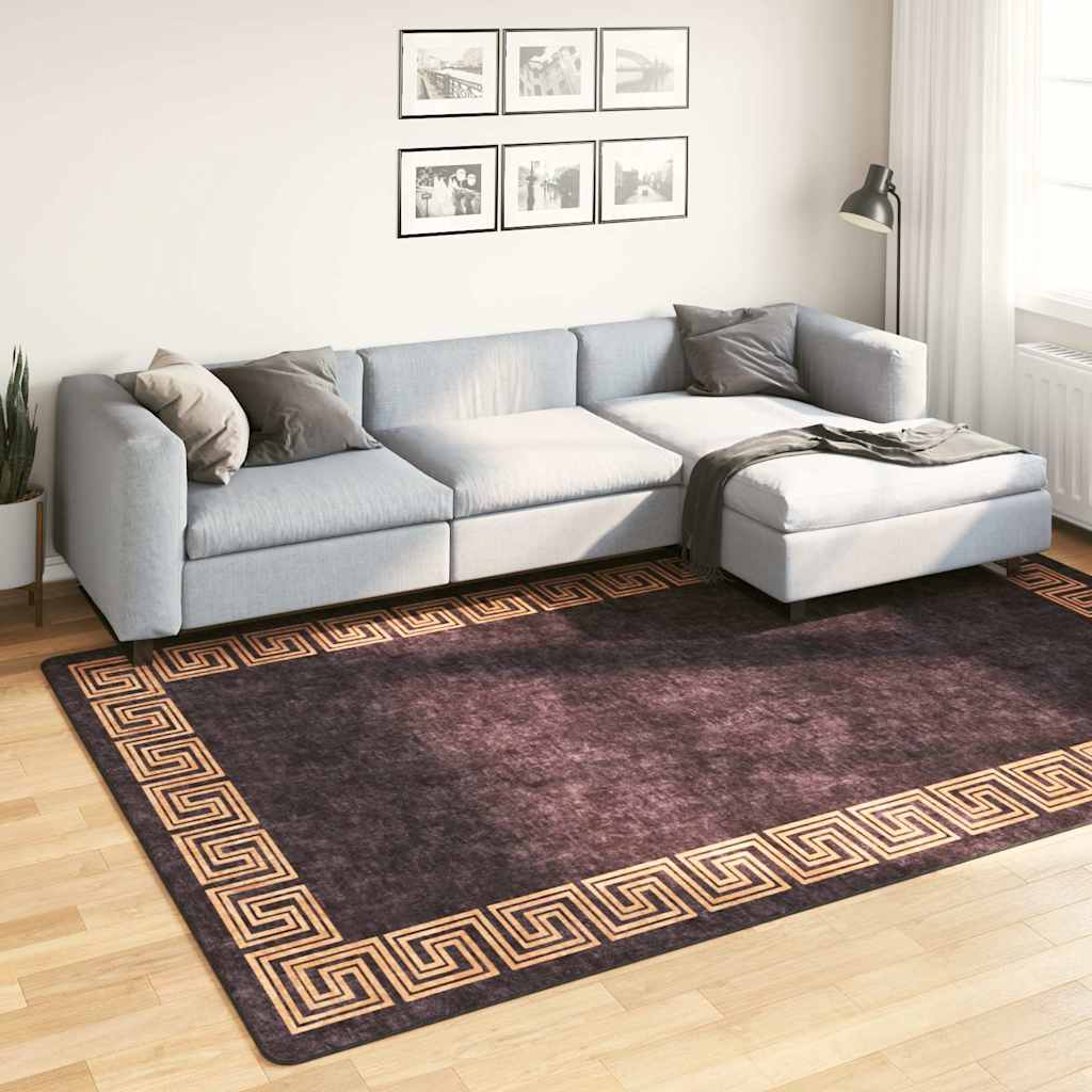 Carpet, black and gold, 190x300cm, non-slip