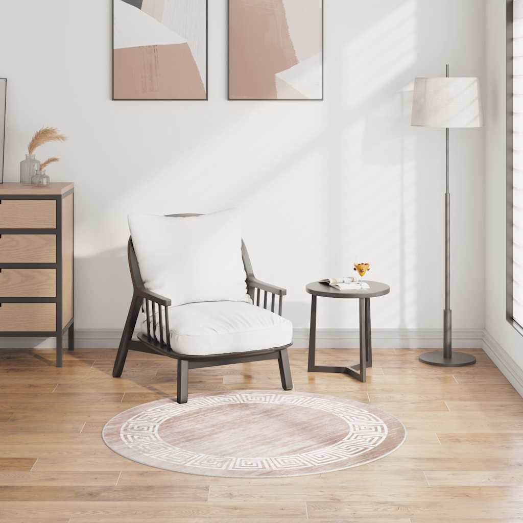 Carpet, sand, 120 cm, non-slip, washable