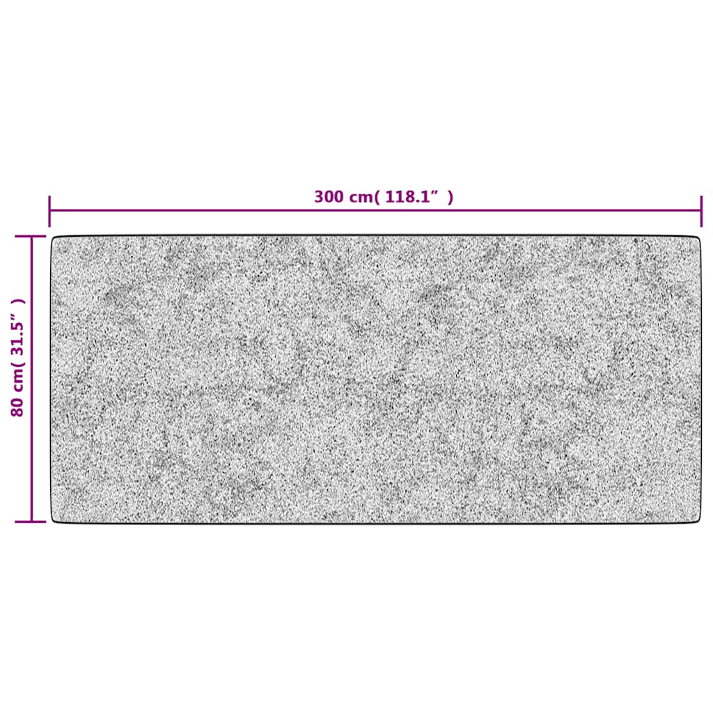 Rug, grey, 80x300cm, non-slip, washable