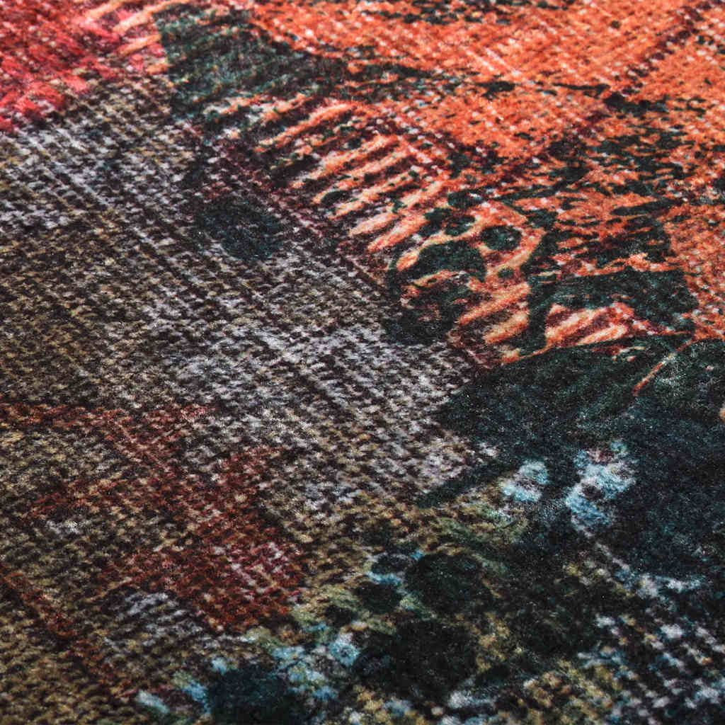 Paklājs, krāsains, 120x180cm, lupatu segas dizains, neslīdošs
