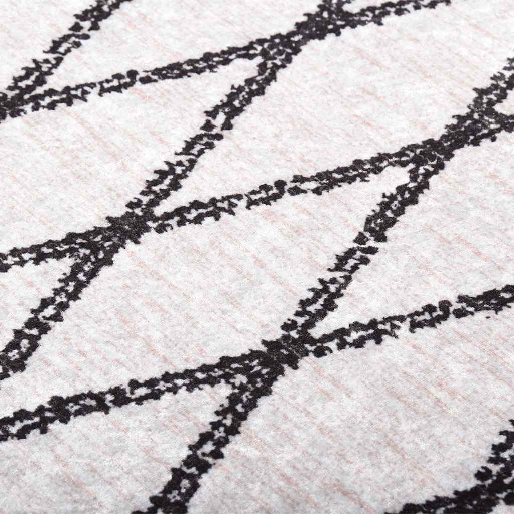 Rug, black and white, 120x180cm, non-slip