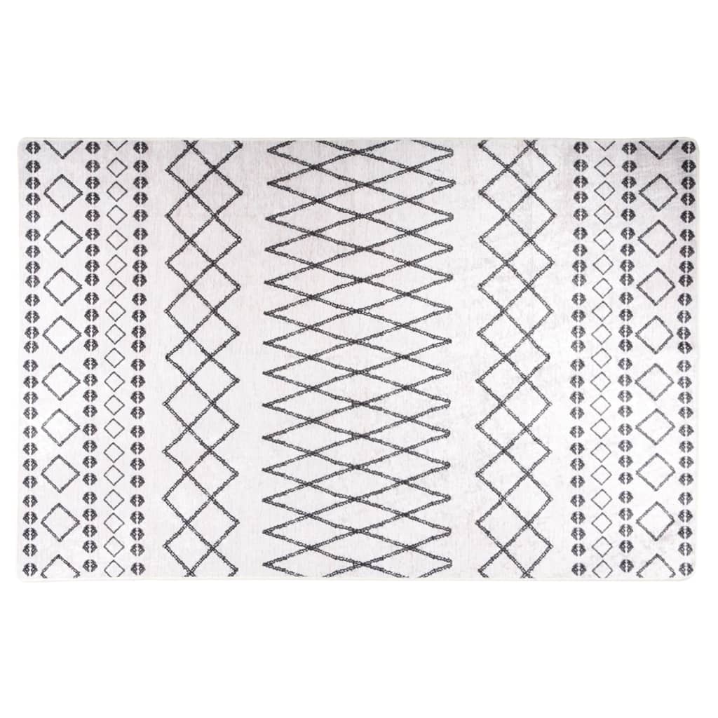 Rug, black and white, 160x230cm, non-slip