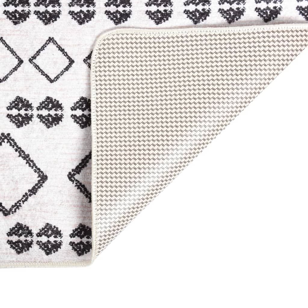 Rug, black and white, 160x230cm, non-slip