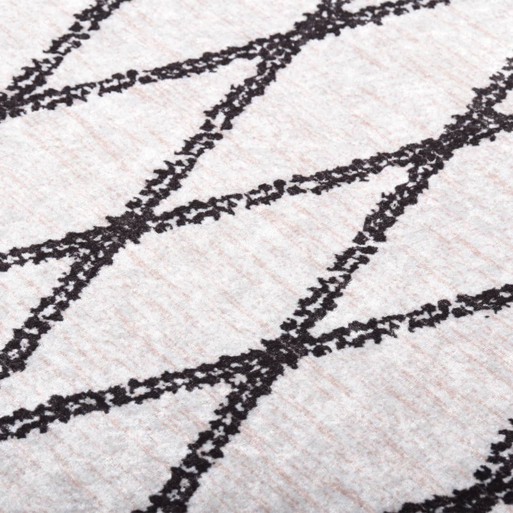 Rug, black and white, 160x230cm, non-slip